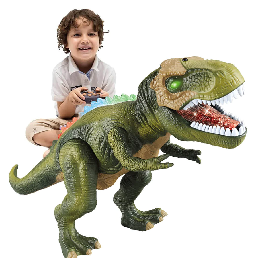 RC Walking T-Rex Dinosaur Toy with Glowing LED Lights & Roaring Sound Effects for Kids | Remote Control Prehistoric Action Figure