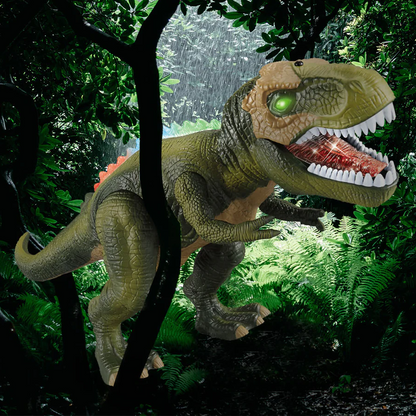 RC Walking T-Rex Dinosaur Toy with Glowing LED Lights & Roaring Sound Effects for Kids | Remote Control Prehistoric Action Figure