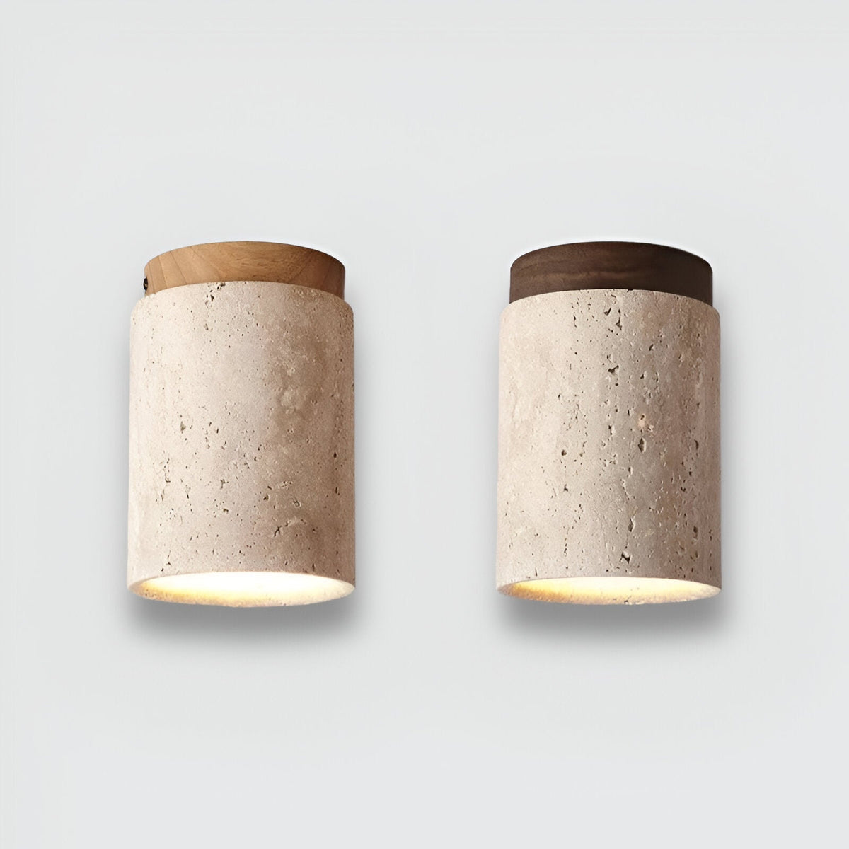 Flush Mount Stone Ceiling Light 4.3 Inch Beige Round Fixture Low Profile Bedroom Hallway Kitchen Entryway Soft Ambient Glow E27 Socket Natur