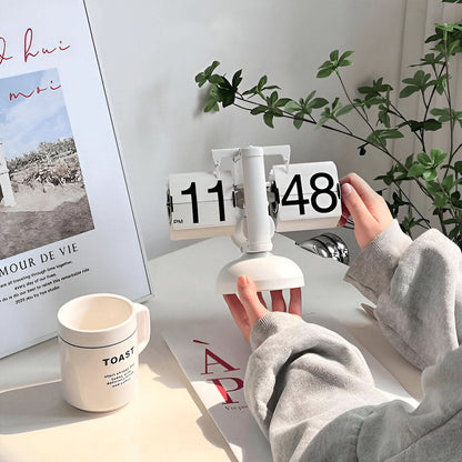 Retro Flip Clock | Automatic Silent Timepiece with Minimalist Design | Compact Decor for Modern Spaces