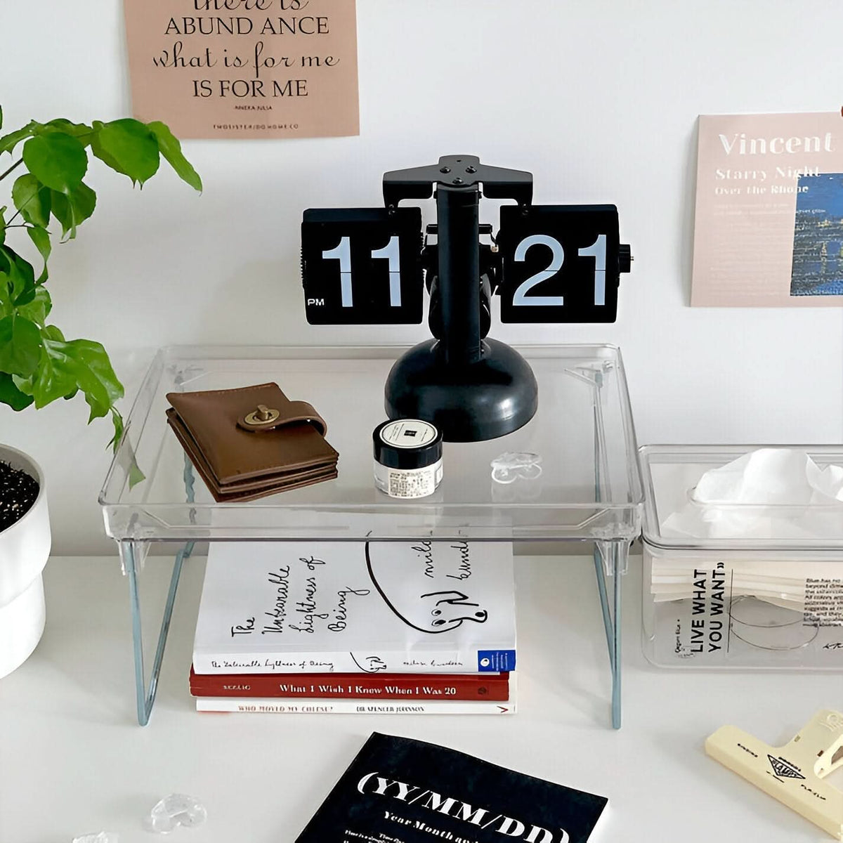 Retro Flip Clock | Automatic Silent Timepiece with Minimalist Design | Compact Decor for Modern Spaces