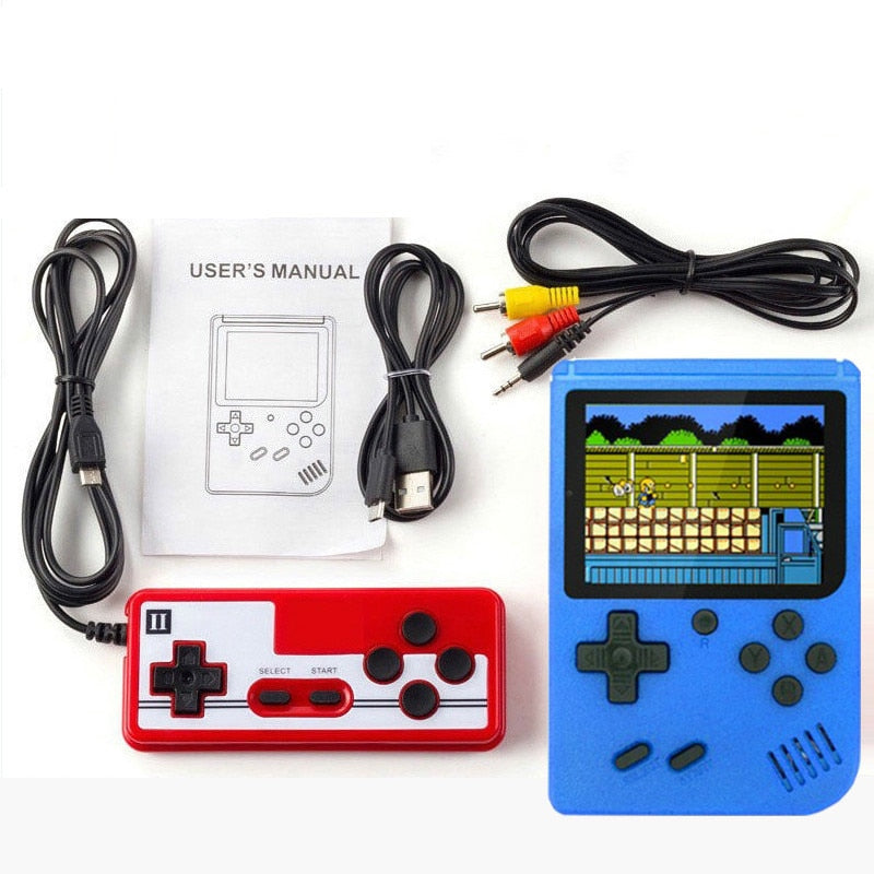 Handheld Game System with Preloaded Library — Pocket Arcade Device with TV Hook-Up & Rechargeable Power for Throwback Fun