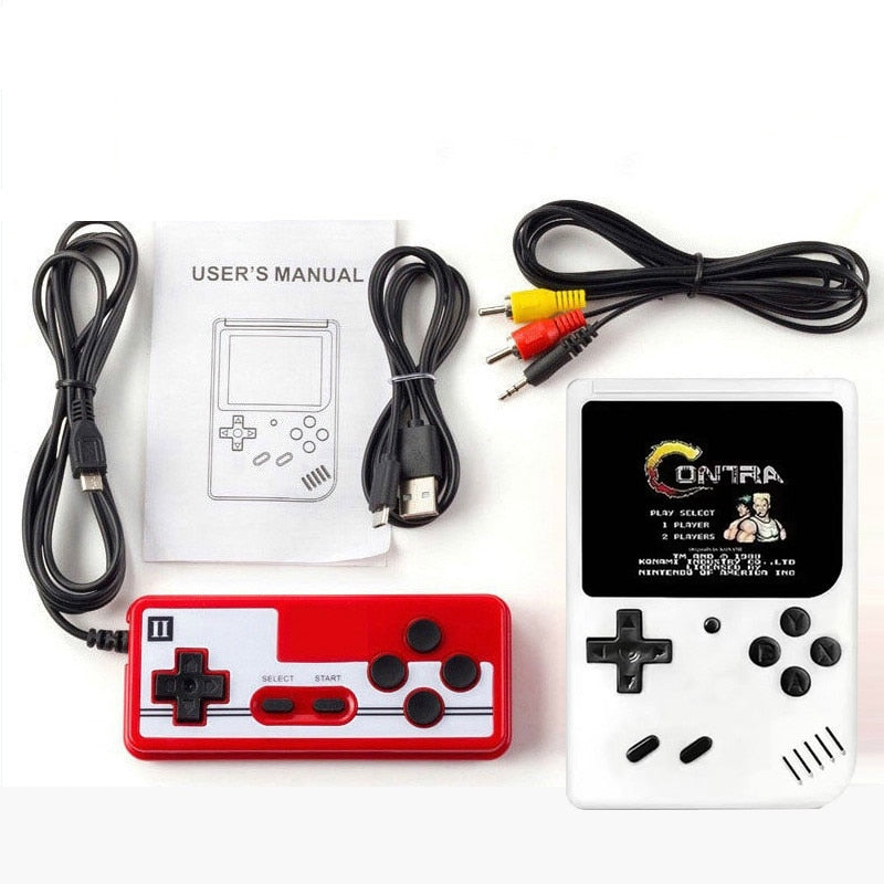Handheld Game System with Preloaded Library — Pocket Arcade Device with TV Hook-Up & Rechargeable Power for Throwback Fun