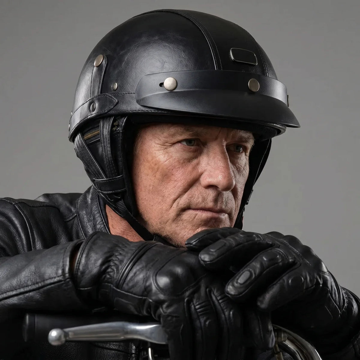 Retro Half Shell Motorcycle Helmet with Built-In Visor | Lightweight Design for Comfortable City Rides