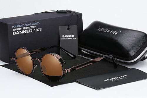 Retro Round Polarized Sunglasses with Steampunk Design | Stylish Eye Protection for Everyday Adventures