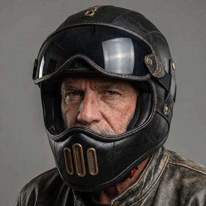 Retro | Horse Riding Helmet with Removable Visor & Integrated Face Coverage | Comfortable Protection for City Rides