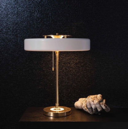 Bedside Reading Lamp with Metal Shade & Acrylic Diffuser for Desk Nightstand Lighting Office Bedroom Study Room Decor Pull Chain Switch Warm