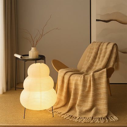 Tall White Paper Shade Standing Lamp with Warm Ambient Light for Bedroom Living Room Modern Minimalist Japandi Style Cloud-Inspired Diffused