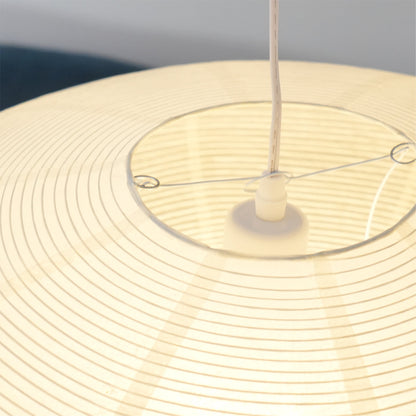 Handcrafted Paper Shade Ceiling Light with Adjustable Cord White Hanging Fixture for Bedroom Living Room Kitchen Dining Modern Indoor Lamp