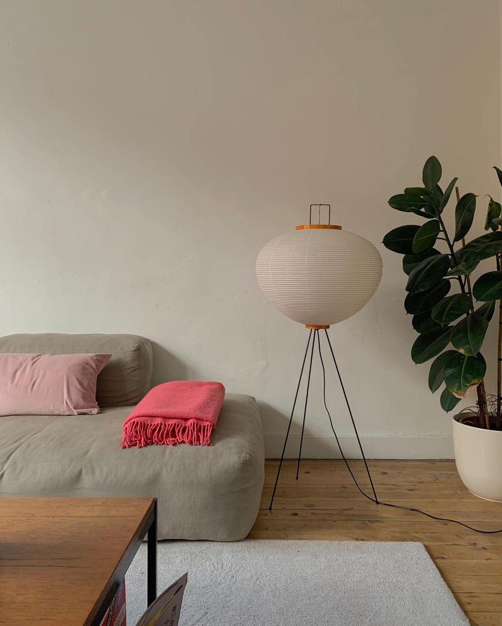 Japanese-Inspired Paper Floor Lamp White Mulberry Shade Tall Standing Light for Living Room Bedroom Reading Nook Sculptural Accent