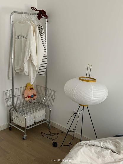 Japanese-Inspired Paper Floor Lamp White Mulberry Shade Tall Standing Light for Living Room Bedroom Reading Nook Sculptural Accent