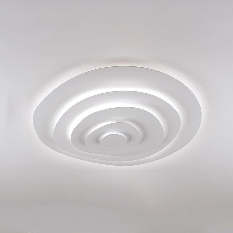 LED Flush Mount Ceiling Light 18.5 in White Metal Panel for Living Room Bedroom Dining Room Modern Low Profile Fixture Integrated Lighting