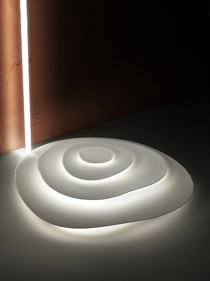 LED Flush Mount Ceiling Light 18.5 in White Metal Panel for Living Room Bedroom Dining Room Modern Low Profile Fixture Integrated Lighting