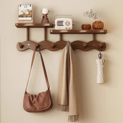 Ripple Collection | Wall Mounted Coat Rack with Shelf & Hooks | Stylish Storage Solution for Organized Entryways