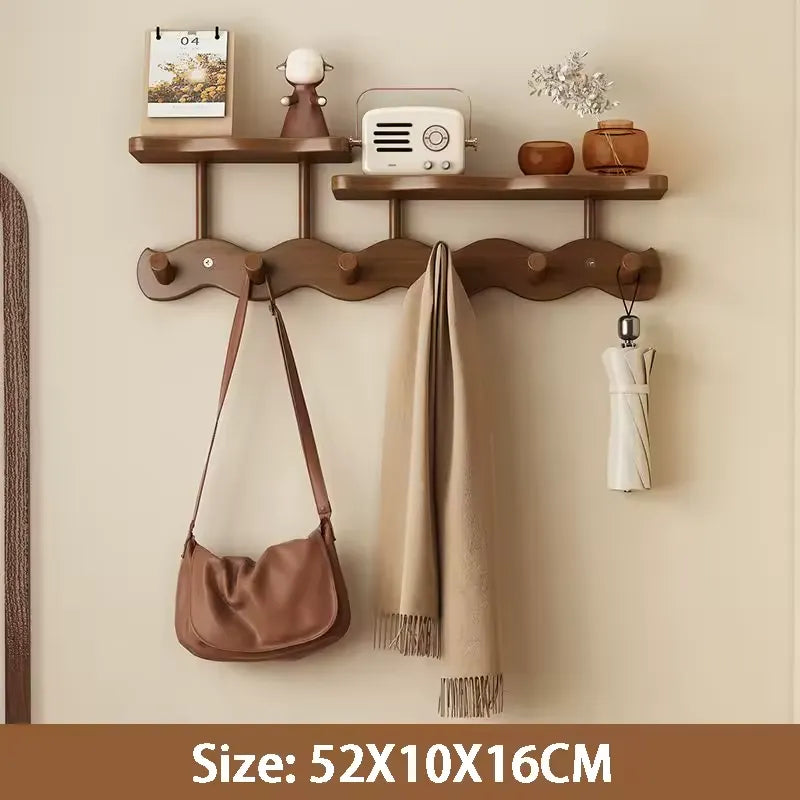 Ripple Collection | Wall Mounted Coat Rack with Shelf & Hooks | Stylish Storage Solution for Organized Entryways