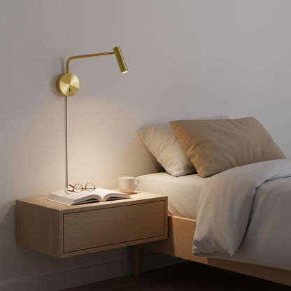 Pivoting Arm LED Reading Light Metal Wall Sconce Bedside Task Lamp Modern 9.4 in Contemporary Fixture for Bedroom Hallway US Adjustable