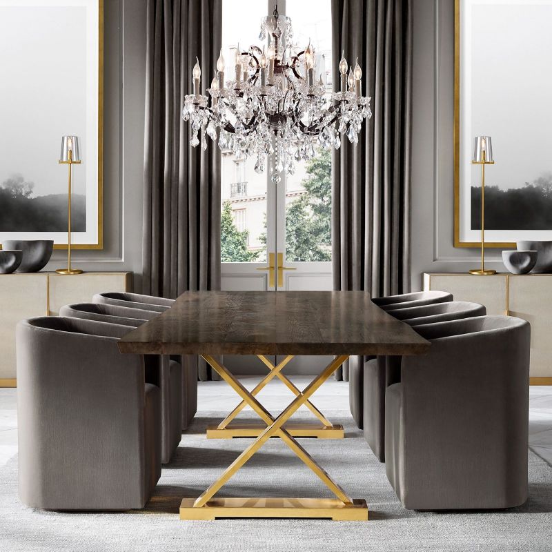 Large Grand Statement Chandelier Crystal Orb Fixture 40 Inch Round Elegant Dining Room Living Room Foyer Multi-Light 25 Bulb Iron Frame