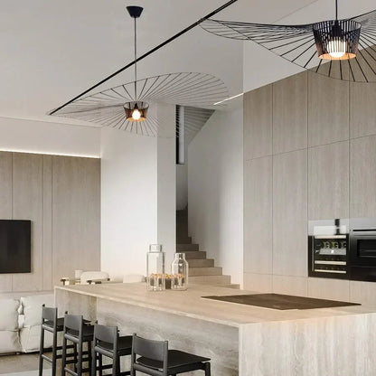 Sculptural Suspended Fixture with Adjustable Drop 59 in Diameter for Dining Tables & Open Floor Plans Kitchen Islands Modern Statement Overh