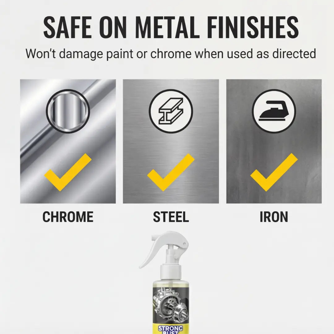 Metal Corrosion Dissolver Spray for Steel Iron Chrome Tools Auto Parts 3.4 fl oz No Scrubbing Formula Rust Remover Cleaner