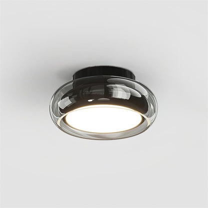 12W LED Flush Mount Ceiling Light with Glass Acrylic Diffuser for Bedrooms Living Rooms Dining Rooms Three Color Modes 54-108 sq ft Coverage