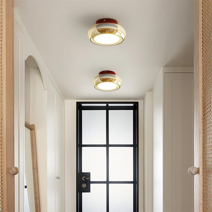 Glass Flush Mount Light with Tri-Color Switching for Up to 323 sq ft Spaces Cherry Amber Indoor Fixture for Bedroom Living Room Dining Area