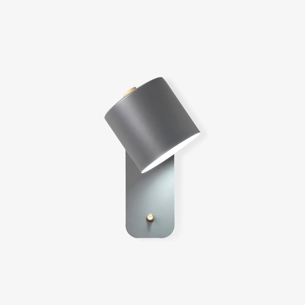 Adjustable Wall Sconce with Swivel Head Metal & Wood Construction 12-Inch Height for Bedroom and Living Room Light