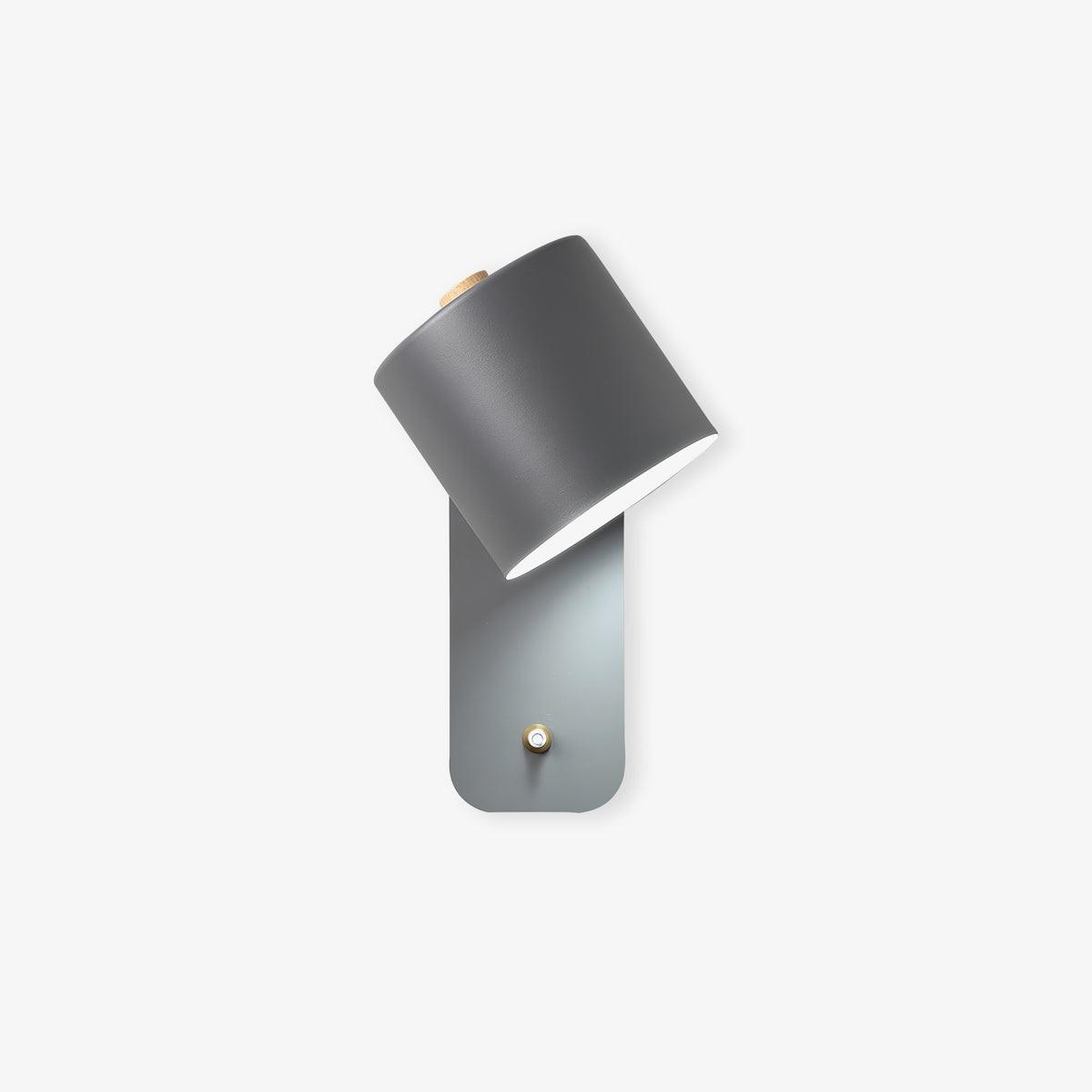 Adjustable Wall Sconce with Swivel Head Metal & Wood Construction 12-Inch Height for Bedroom and Living Room Light