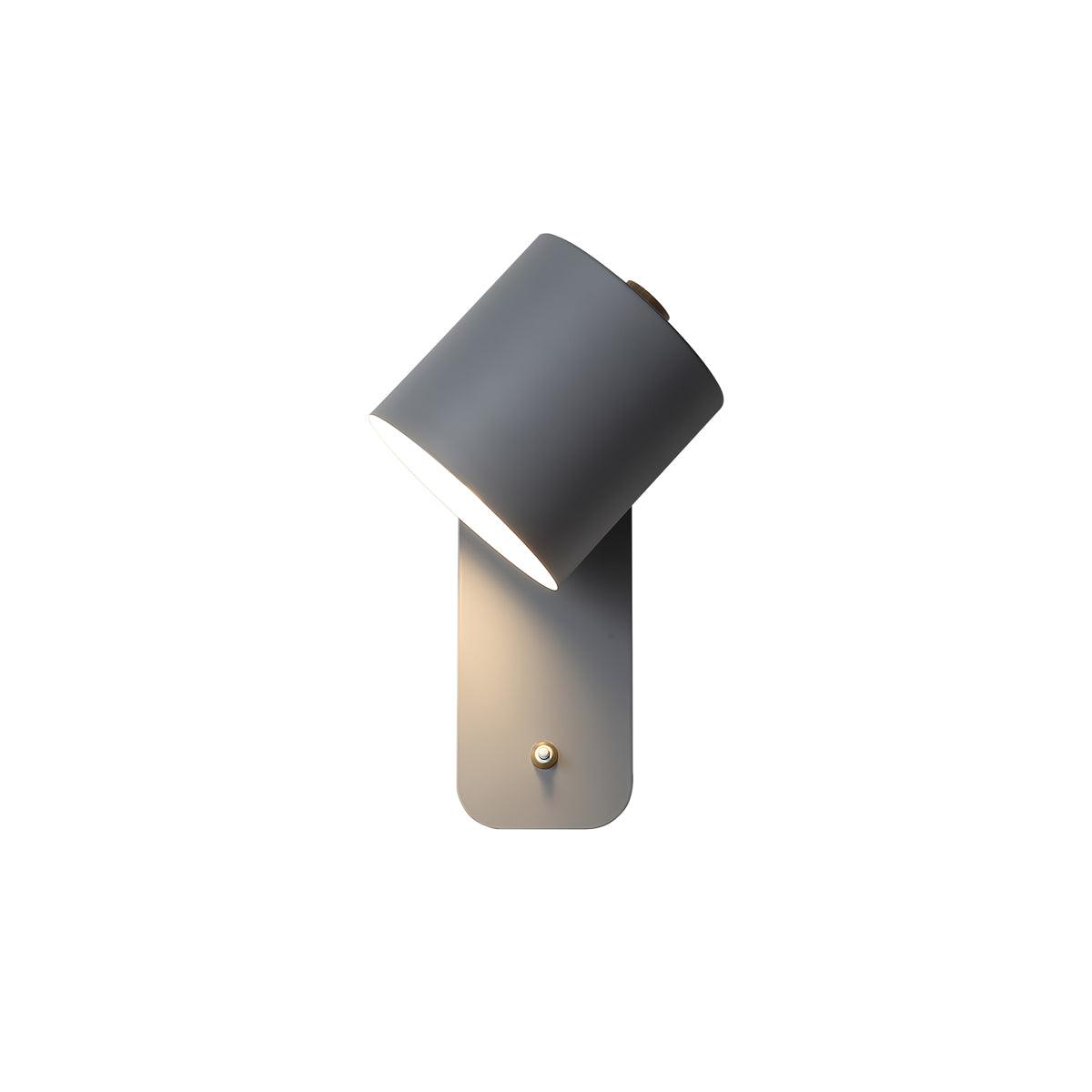 Adjustable Wall Sconce with Swivel Head Metal & Wood Construction 12-Inch Height for Bedroom and Living Room Light