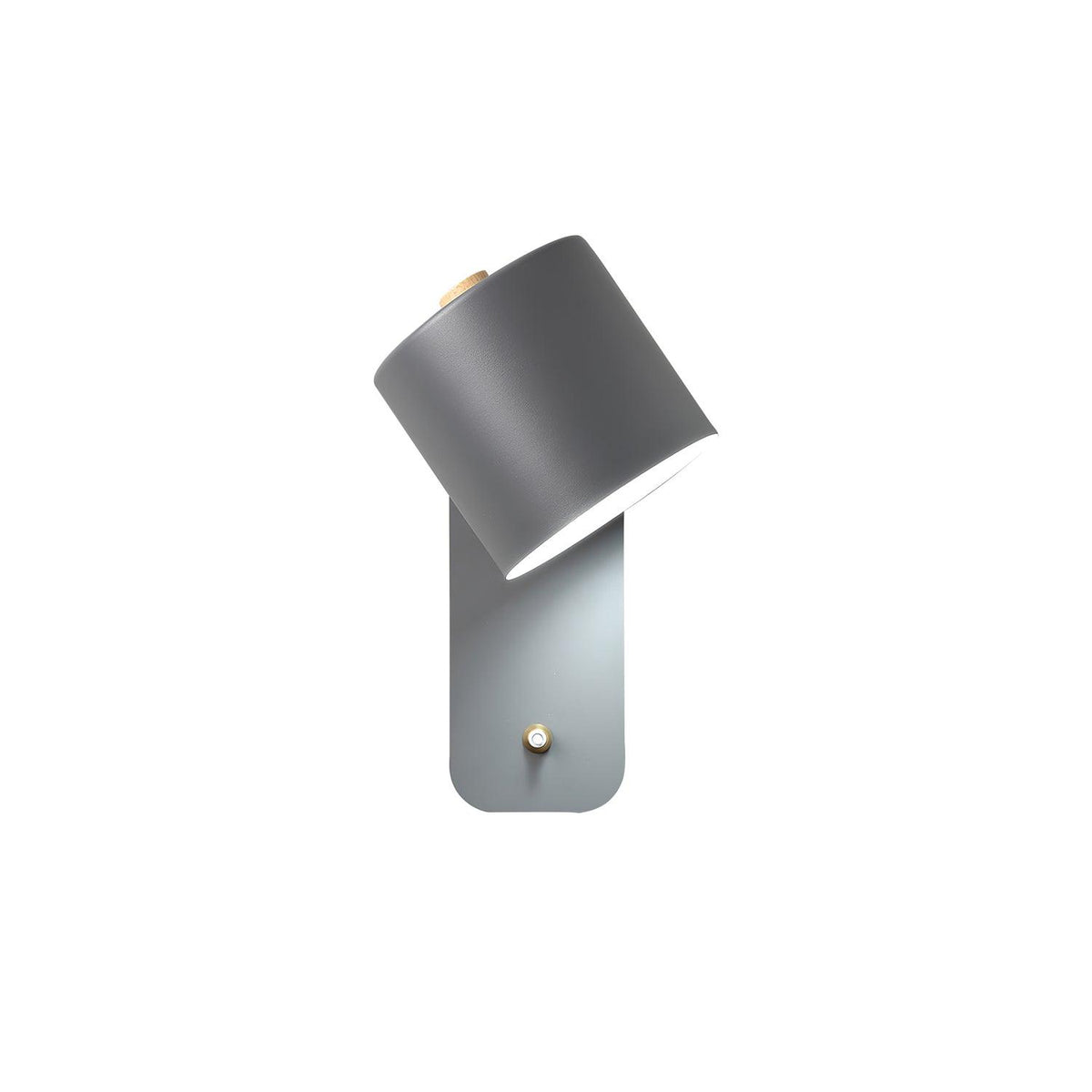 Adjustable Wall Sconce with Swivel Head Metal & Wood Construction 12-Inch Height for Bedroom and Living Room Light