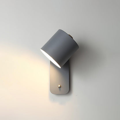 Adjustable Wall Sconce with Swivel Head Metal & Wood Construction 12-Inch Height for Bedroom and Living Room Light
