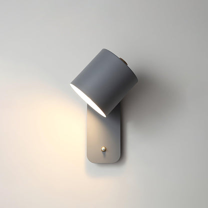 Adjustable Wall Sconce with Swivel Head Metal & Wood Construction 12-Inch Height for Bedroom and Living Room Light