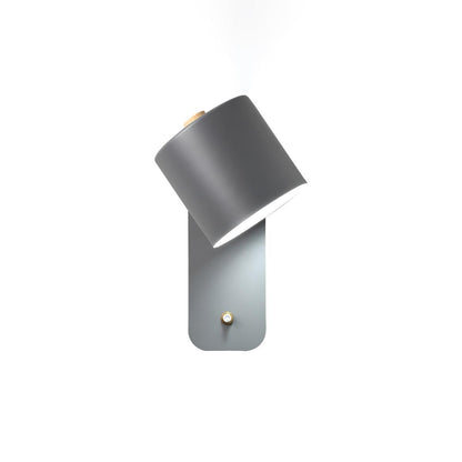 Adjustable Wall Sconce with Swivel Head Metal & Wood Construction 12-Inch Height for Bedroom and Living Room Light