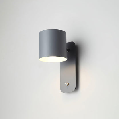 Adjustable Wall Sconce with Swivel Head Metal & Wood Construction 12-Inch Height for Bedroom and Living Room Light