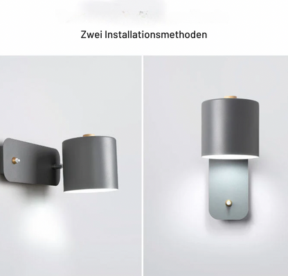 Adjustable Rotatable Wall Sconce Light – Directional Aluminum Cylinder Lamp with Macaron Finish for Bedroom, Hallway, Reading Nook