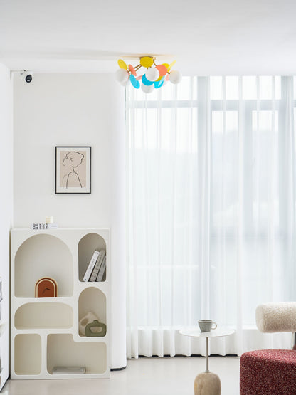 Flush-Mount Pastel Ceiling Light 10 in Diameter Metal & Acrylic for Kids Room Bedroom Office Home Nursery Small Space Overhead Lighting