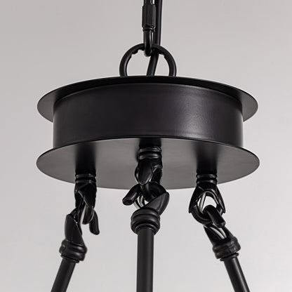Round Overhead Fixture with Hanging Prisms for Dining Areas, Open-Concept Kitchens & Farmhouse Interiors | Adjustable Height, Wagon Wheel Fr