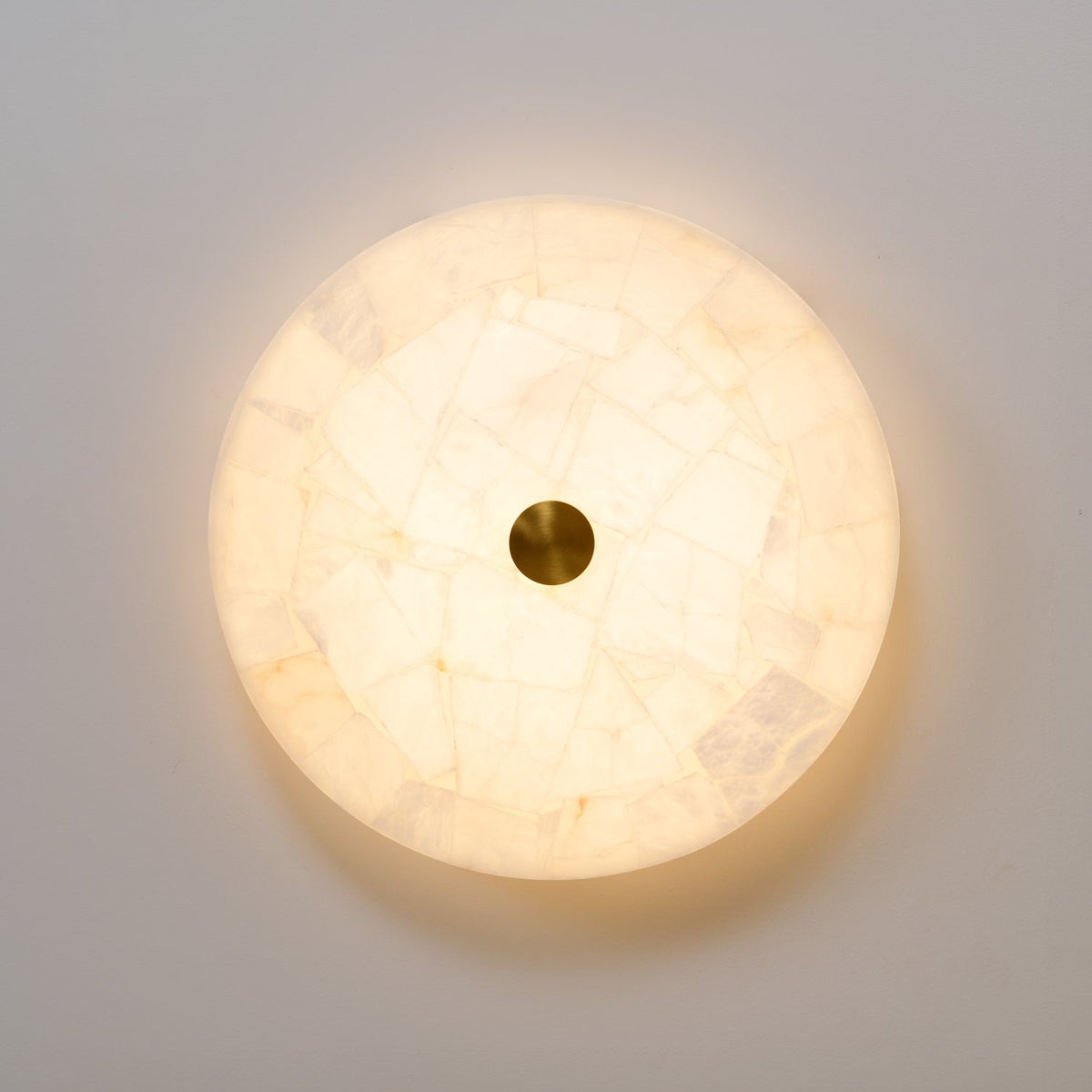 Ultra-Slim LED Flush Mount Light Fixture 2 in Profile Alabaster Dome Gold Accent Adjustable Color Temperature for Bedroom Living Room Entryw
