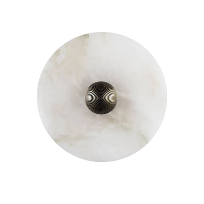 LED Flush Mount Ceiling Light 12 Inch Alabaster Shade Aluminum Frame Dual Install Wall Sconce Contemporary Fixture for Bedroom Hallway Livin