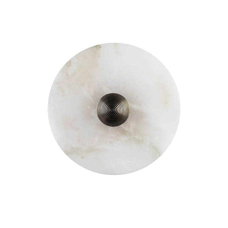 LED Flush Mount Ceiling Light 12 Inch Alabaster Shade Aluminum Frame Dual Install Wall Sconce Contemporary Fixture for Bedroom Hallway Livin