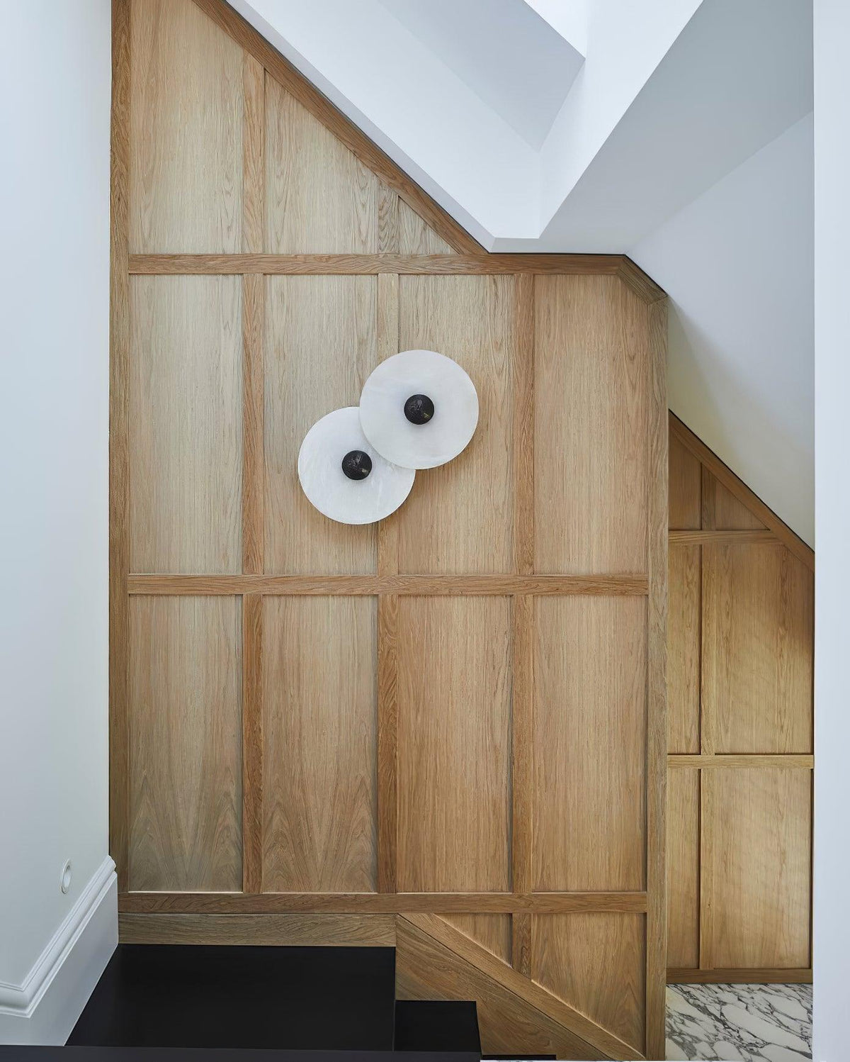 Layered Alabaster Sconce Flush Mount LED Fixture Bronze Multi-Disc Indoor Accent Light for Bedroom Hallway Living Room Modern Sculptural Cei