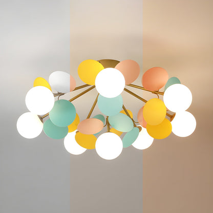 Flush-Mount Pastel Ceiling Light 10 in Diameter Metal & Acrylic for Kids Room Bedroom Office Home Nursery Small Space Overhead Lighting