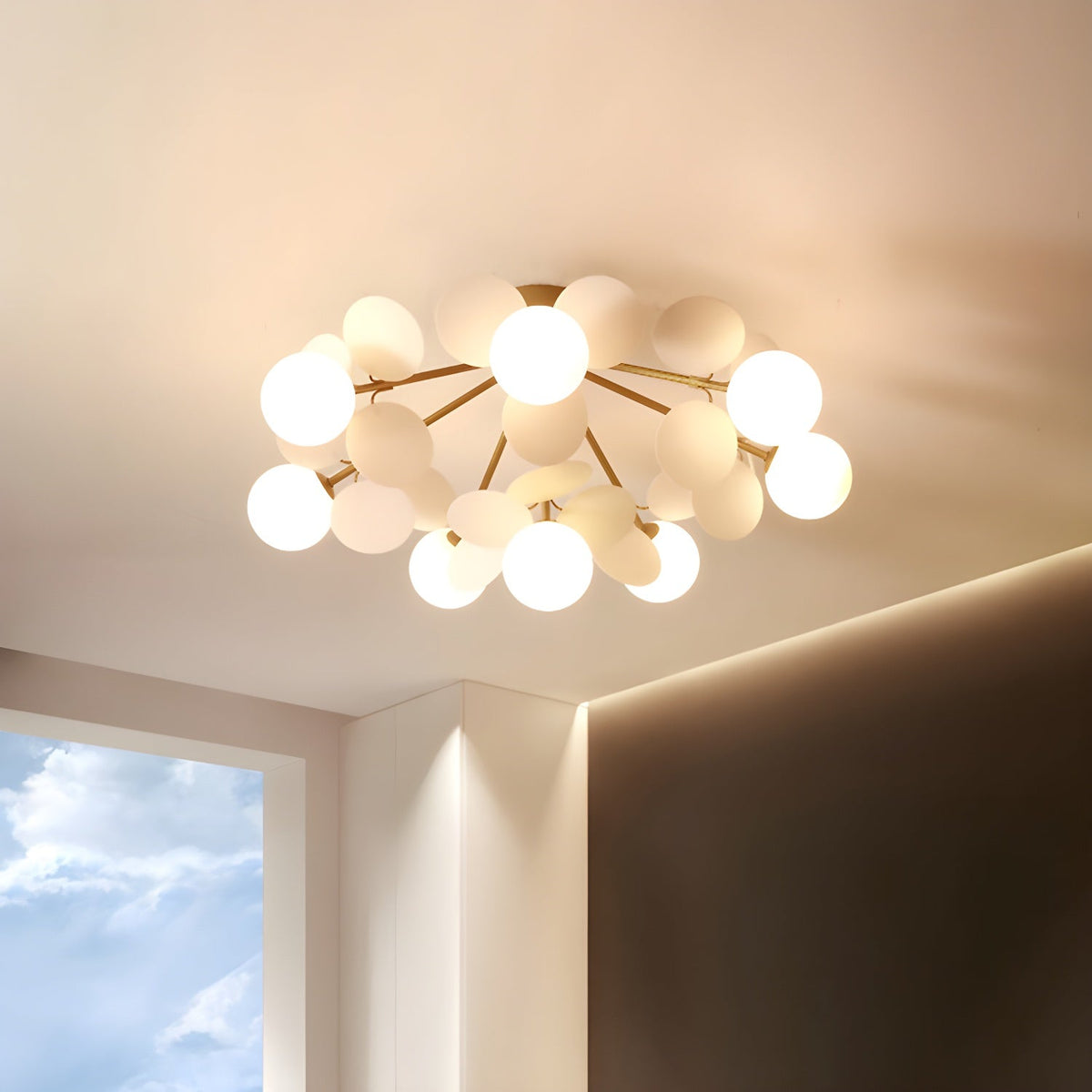 Flush-Mount Pastel Ceiling Light 10 in Diameter Metal & Acrylic for Kids Room Bedroom Office Home Nursery Small Space Overhead Lighting