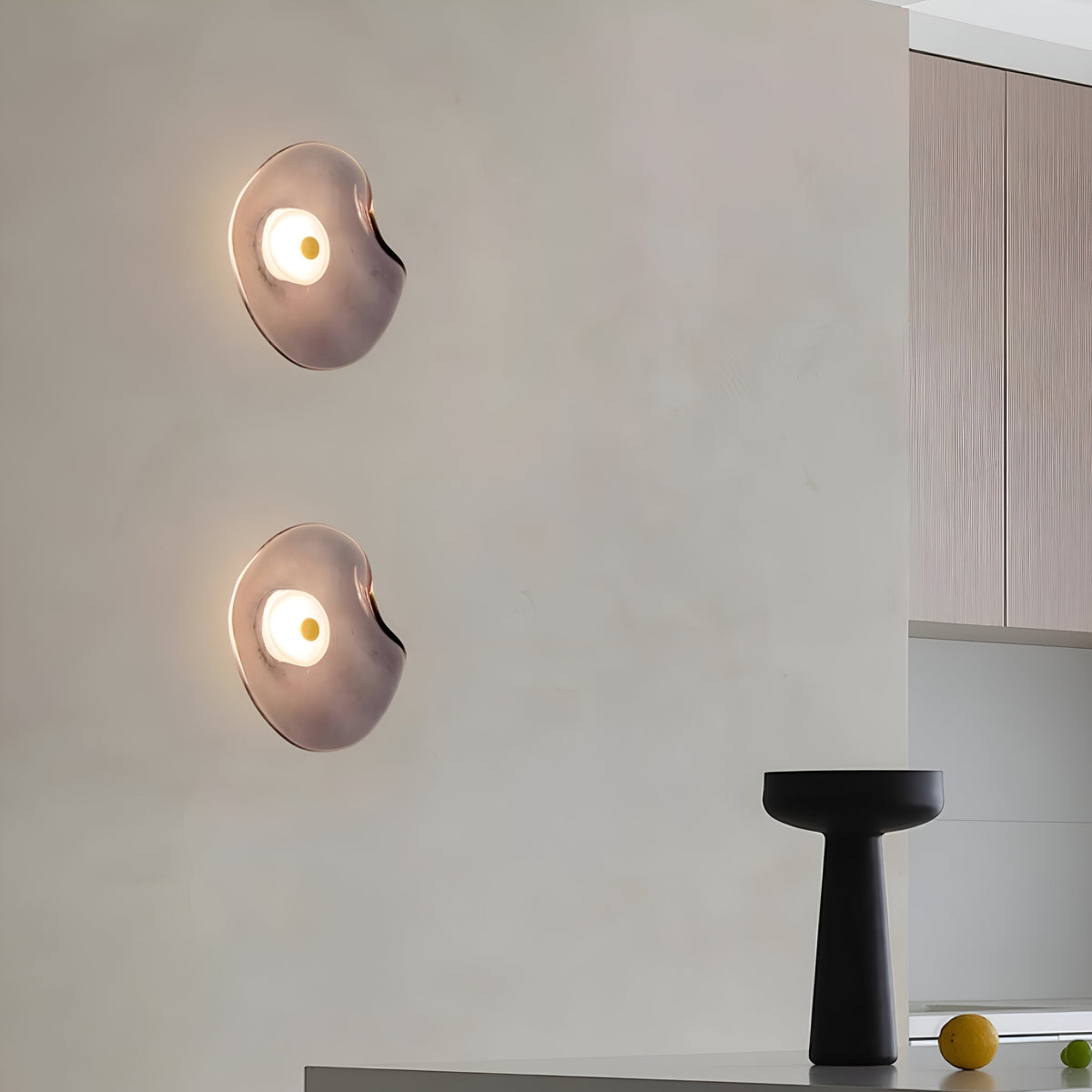 Curved Glass Wall Sconce with Warm White LED Up Down Light for Bedroom Living Room Hallway Modern Indoor Accent Lighting 10 Inch Tempered Gl