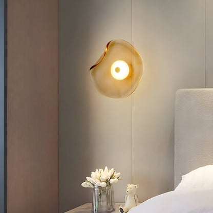 Curved Glass LED Wall Sconce 10 in Warm White Bidirectional Light Fixture for Bedroom Hallway Living Room Modern Indoor Accent Lighting