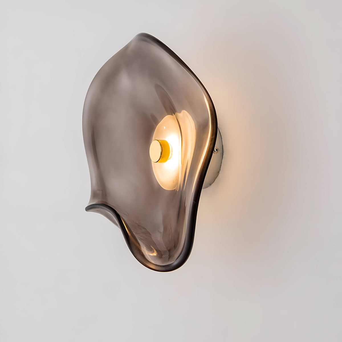 Curved Glass Wall Sconce with Warm White LED Up Down Light for Bedroom Living Room Hallway Modern Indoor Accent Lighting 10 Inch Tempered Gl