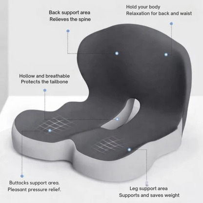 Ergonomic Memory Foam Seat Cushion – Pressure Relief & Non-Slip