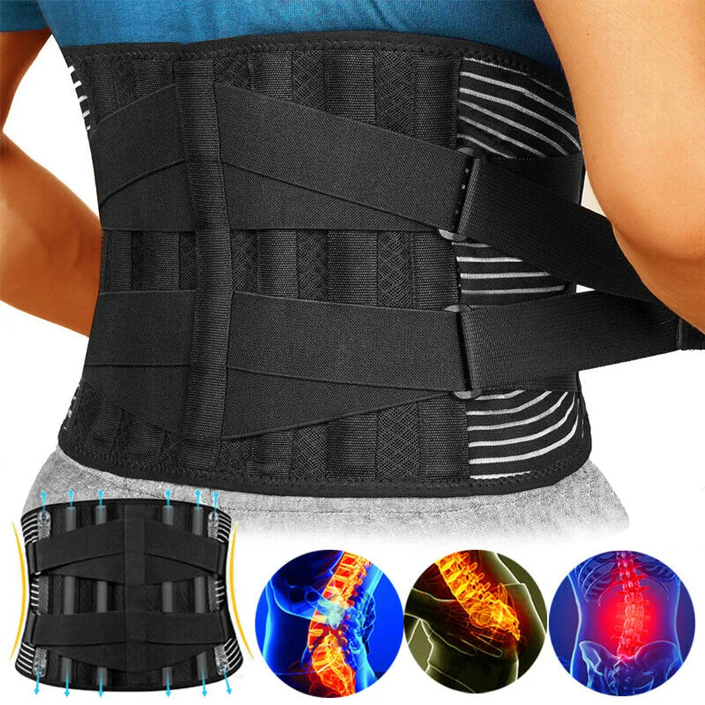 Lumbar Support Belt with 360-Degree Stabilization for Lower Back Pain Relief, Sciatica & Posture Correction | Adjustable Compression Brace w