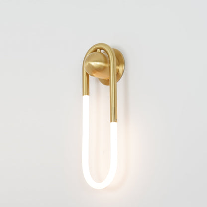 Sculptural Loop Sconce 9W Integrated LED Brass or Black Finish Dimmable Hardwired Fixture for Bedroom Hallway Living Room Contemporary Minim