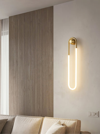 Sculptural Loop Sconce 9W Integrated LED Brass or Black Finish Dimmable Hardwired Fixture for Bedroom Hallway Living Room Contemporary Minim
