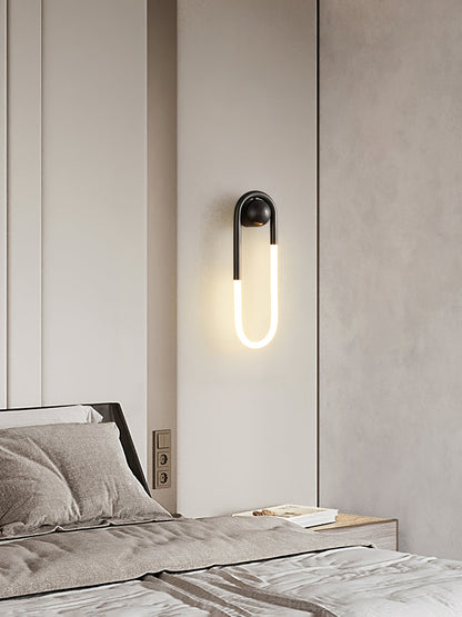 Sculptural Loop Sconce 9W Integrated LED Brass or Black Finish Dimmable Hardwired Fixture for Bedroom Hallway Living Room Contemporary Minim